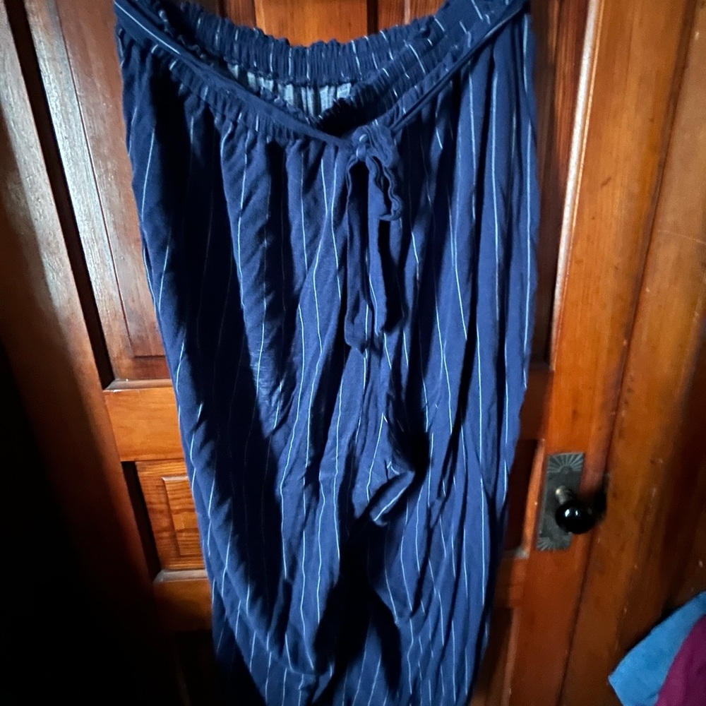 Lularoe Dianne 2X Navy Striped Drawstring Pants